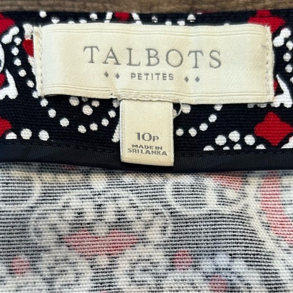 Talbots Navy and Red Paisley Mini Skirt Sz 10P - Picture 2 of 5